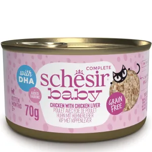 15% OFF: Schesir Baby Chicken With Chicken Liver Grain-Free Kitten Canned Cat Food 70g