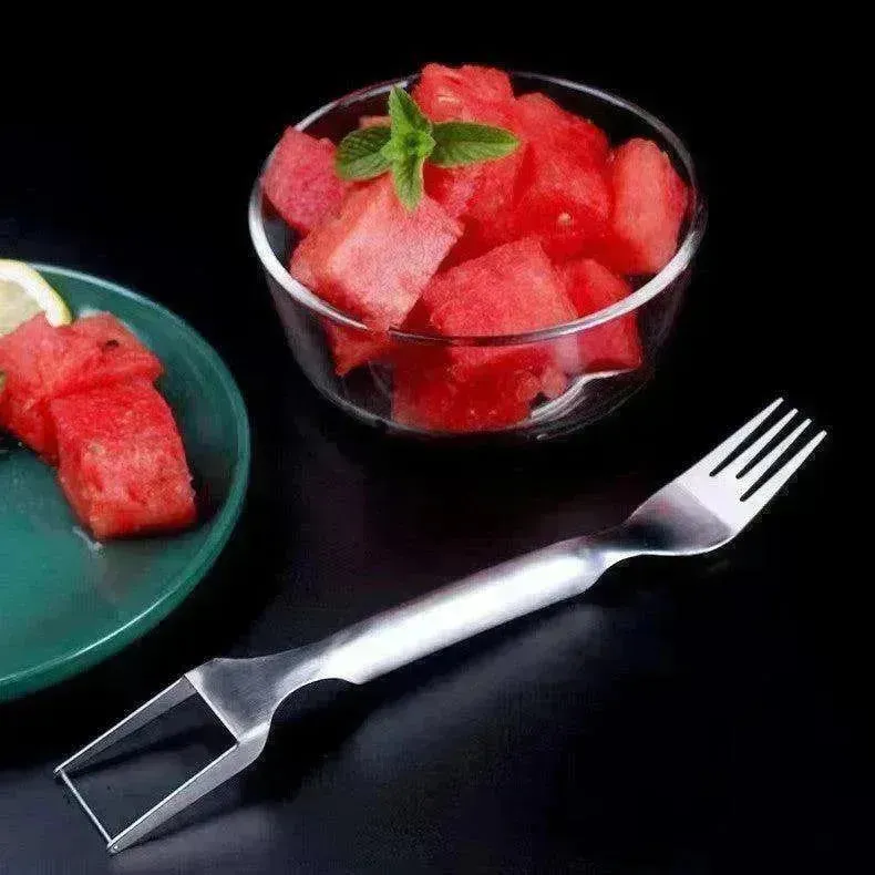 2 In 1  Slicer Multi purpose Stainless Steel Watermelon Fork