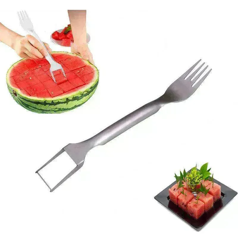 2 In 1  Slicer Multi purpose Stainless Steel Watermelon Fork