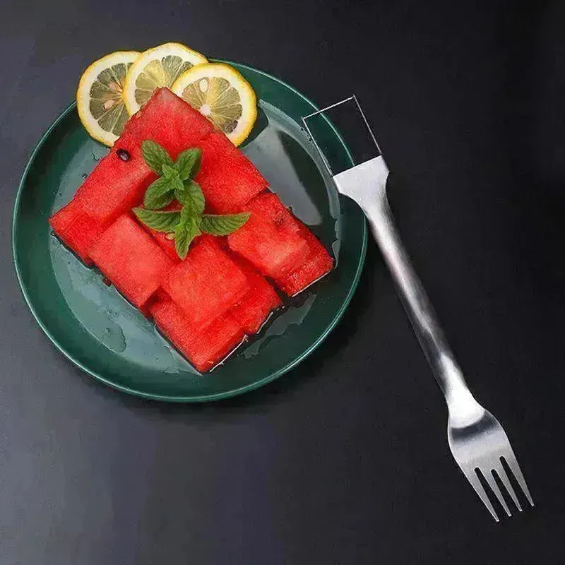 2 In 1  Slicer Multi purpose Stainless Steel Watermelon Fork