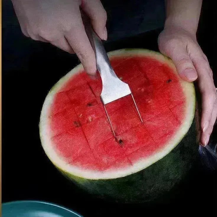 2 In 1  Slicer Multi purpose Stainless Steel Watermelon Fork