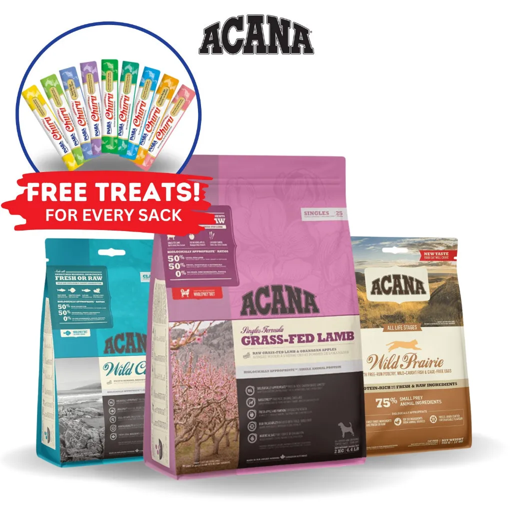 Acana Premium Dog Dry Food All Flavors 340g/2kg for Adult/Puppy, All Natural Biologically-Approriate