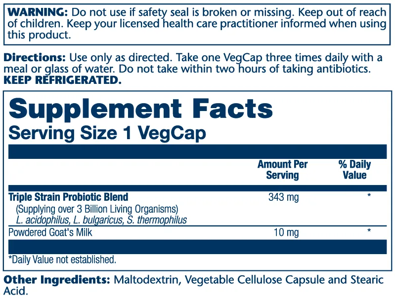 Acidophilus 3 Strain Probiotic & Prebiotic Goat's Milk