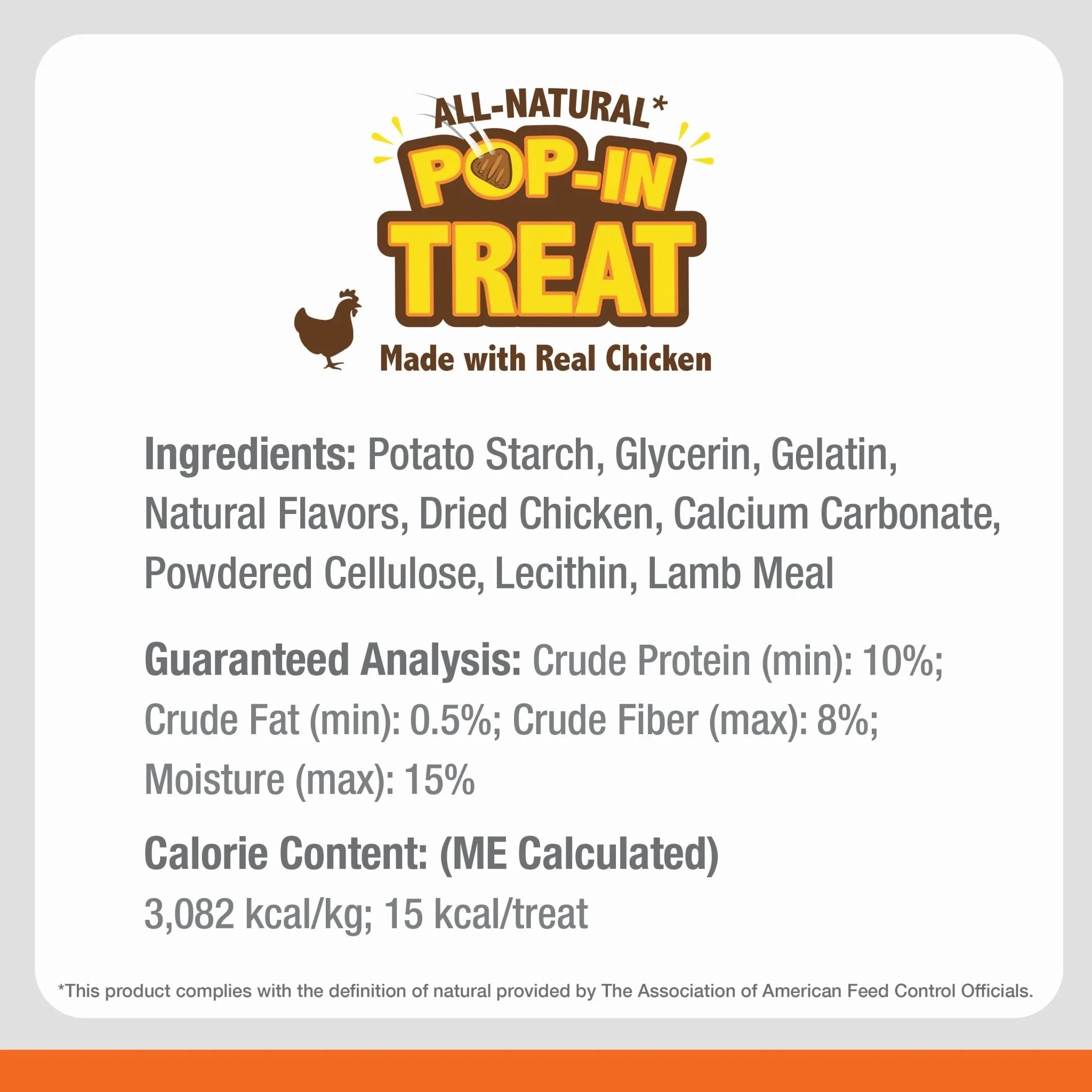 All-Natural Pop-In Dog Treat Refills, Chicken, All Sizes, 30 ct