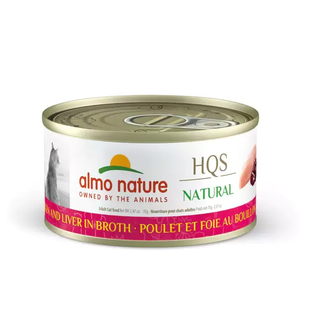 Almo Nature (1021H) HQS Natural Chicken and Liver in Broth Cat Can 2.47 oz (70g)