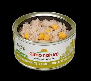 Almo Nature HQS Natural Chicken & Cheese in Broth Cat Food 2.47oz