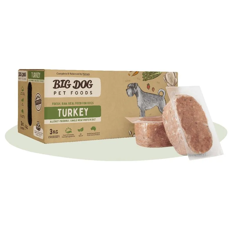 Big Dog BARF Turkey Raw Dog Food 3kg