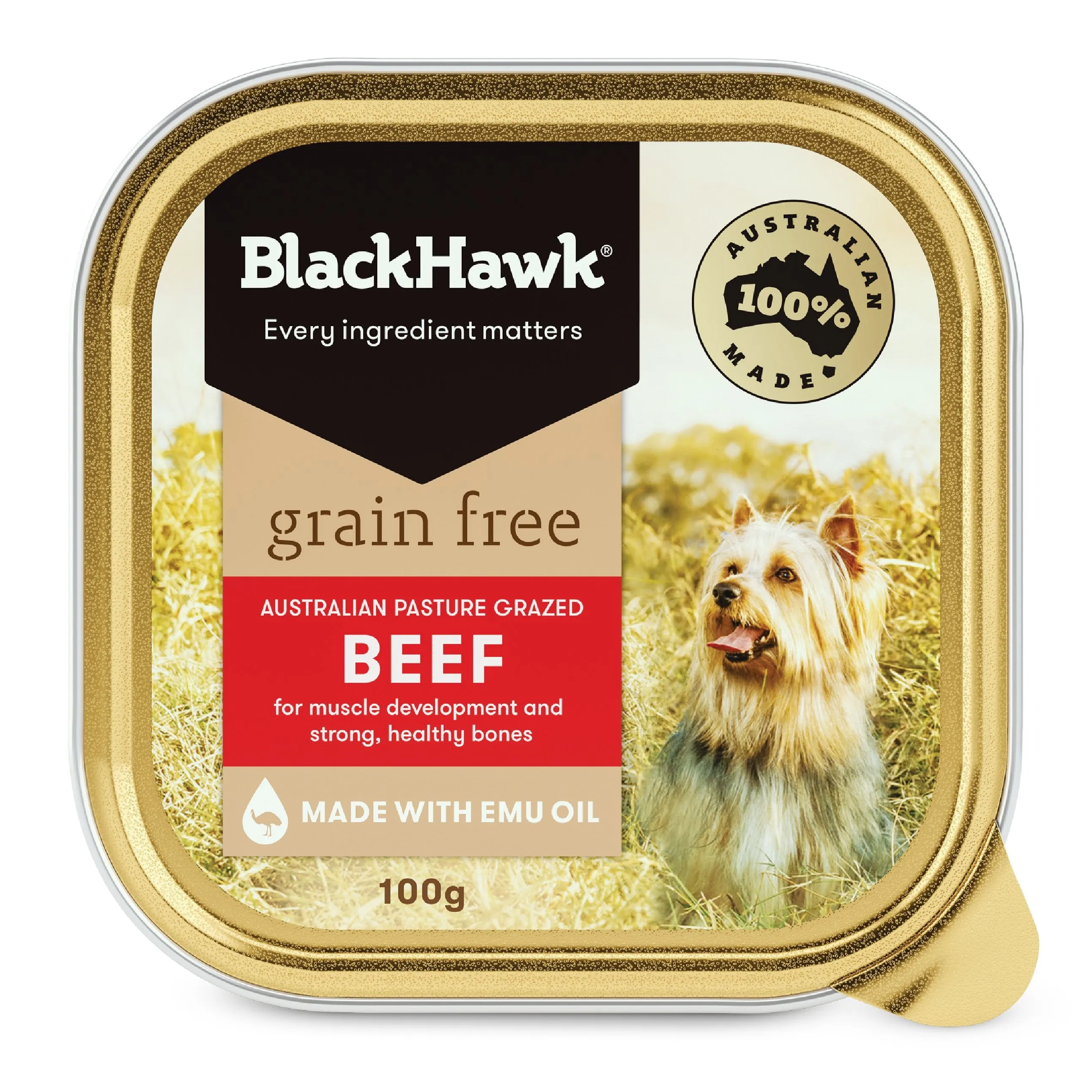 Black Hawk Grain Free Beef Wet Dog Food 100g