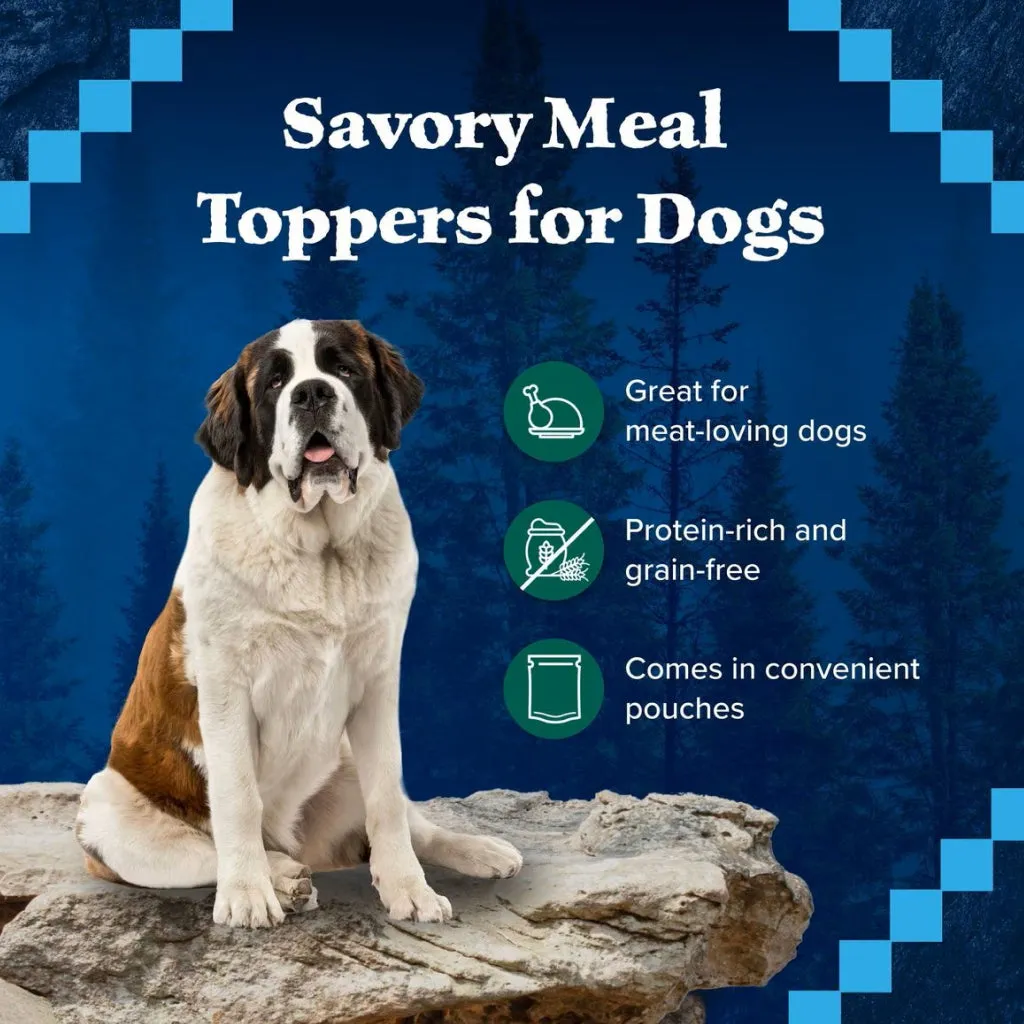 Blue Buffalo Wilderness Trail Toppers Wild Cuts Chunky Duck Bites in Hearty Gravy Wet Food Topper For Dogs (3 oz x 24 pouches)