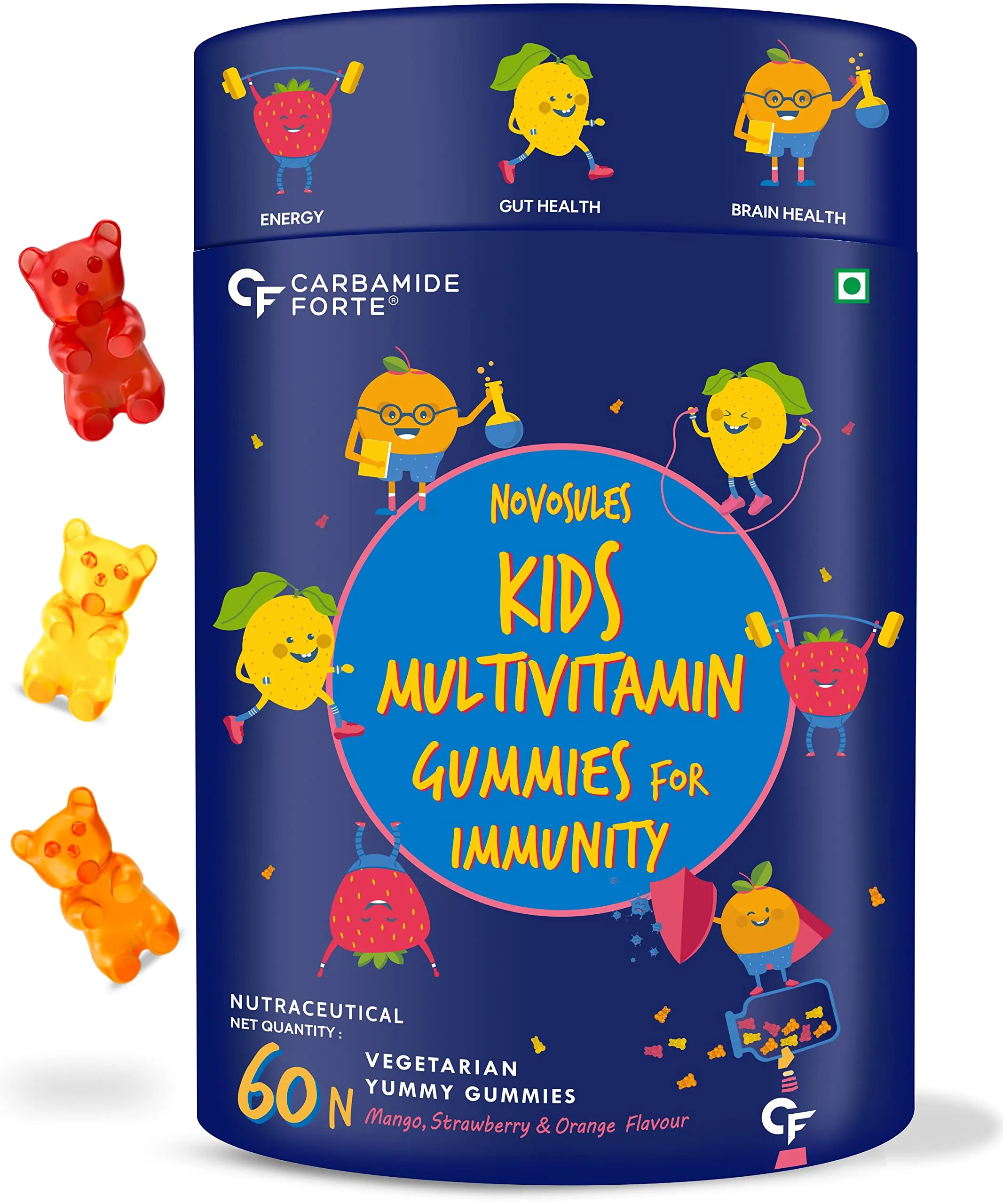 Carbamide Forte Multivitamin Gummies for Kids & Adults with Superfoods–60 Gummies