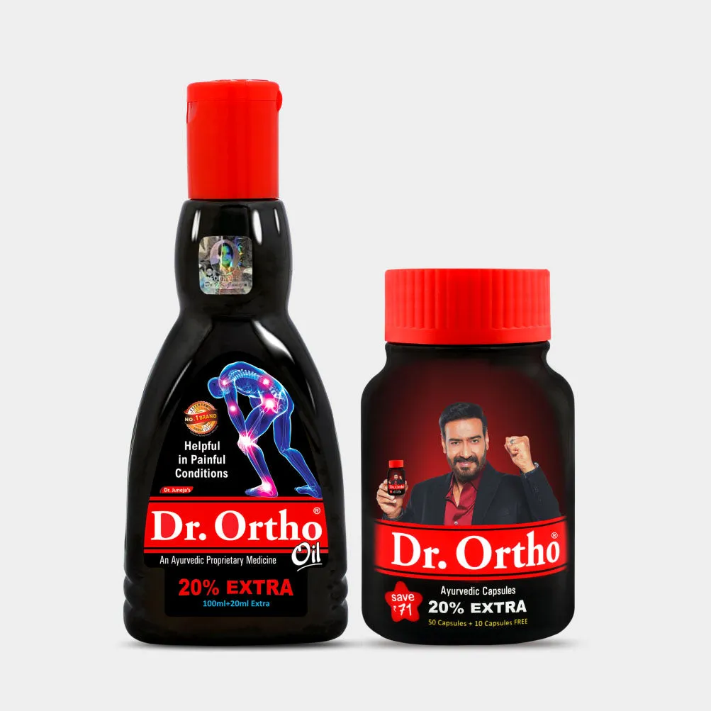 Dr. Ortho Ayurvedic Oil 120ml   60 caps [Combo Pack]