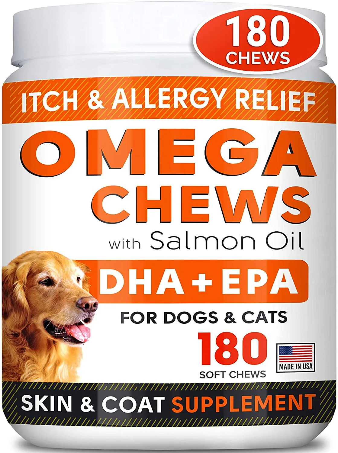 Fish Oil Omega 3 Treats for Dogs - Allergy Relief - Joint Health - Itch Relief, Shedding - Skin and Coat Supplement