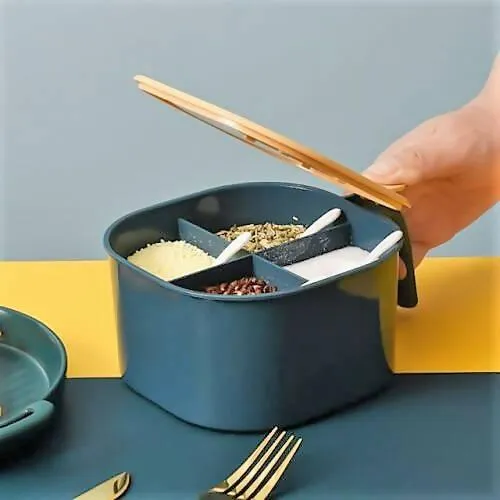 Four Partition Spice Box With Spoons