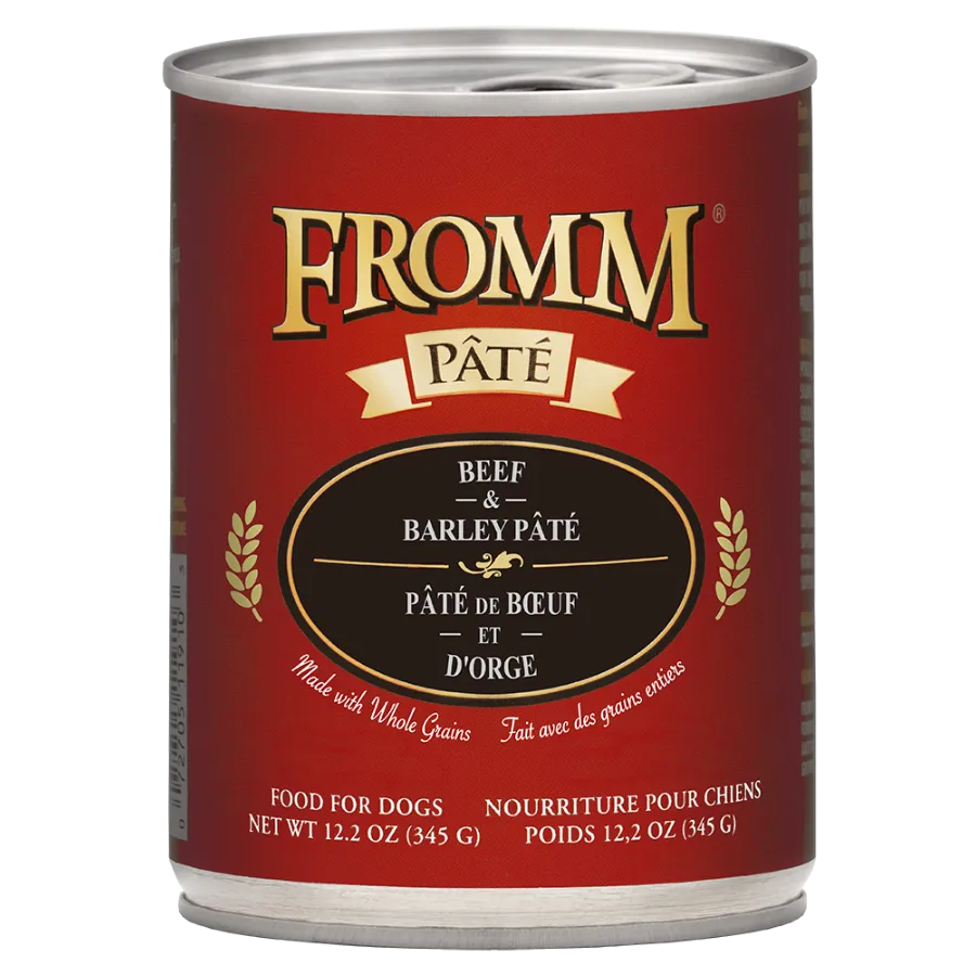 Fromm Gold Beef & Barley Pate Canned Dog Food 12.2oz