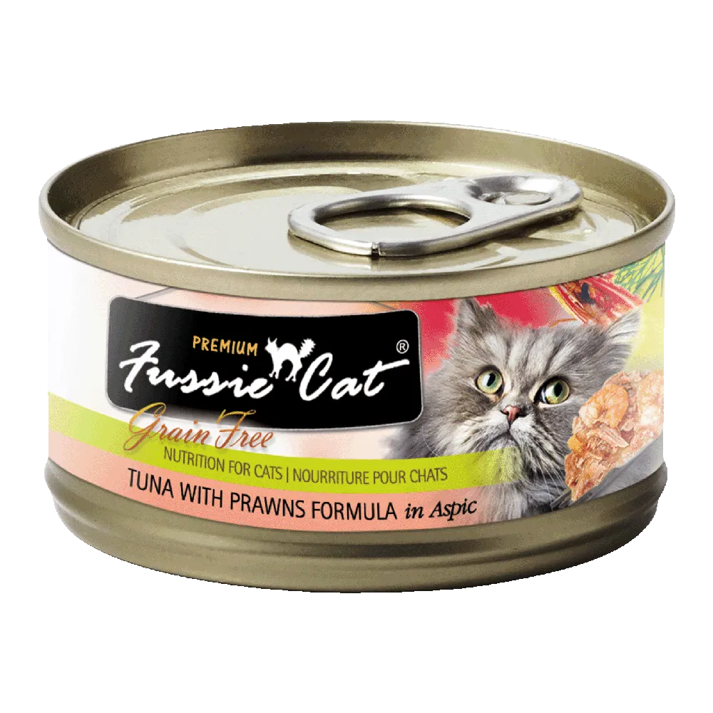 Fussie Cat Black Label Tuna with Prawns in Aspic 80g