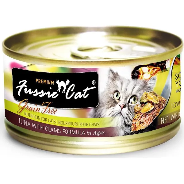 Fussie Cat Premium Tuna with Clams Formula in Aspic Canned Cat Food, 2.82-oz