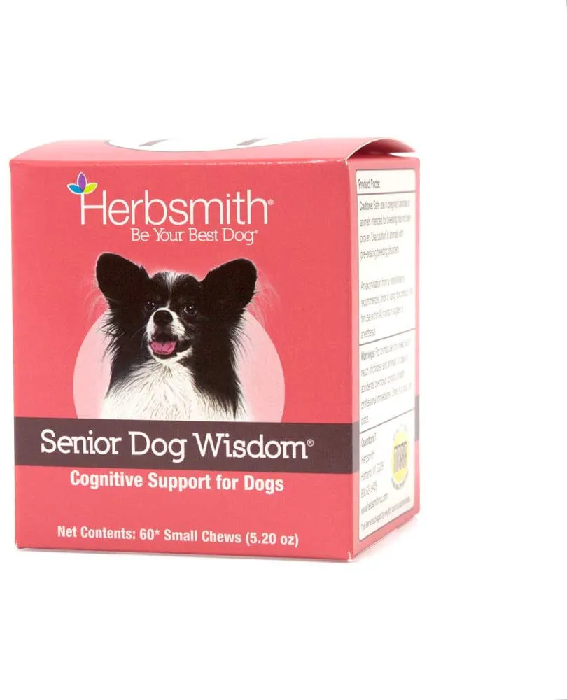 Herbsmith Senior Dog Wisdom – Dog Dementia Supplement – DHA for Senior Dog Brain Health - Senior Supplement for Dogs