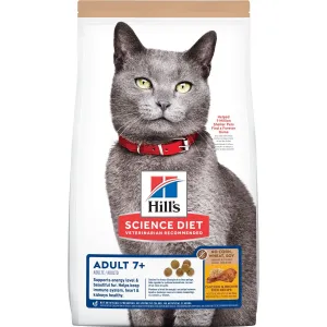 Hill's Science Diet Senior 7  Dry Cat Food, Chicken & Brown Rice Recipe (15 lb)