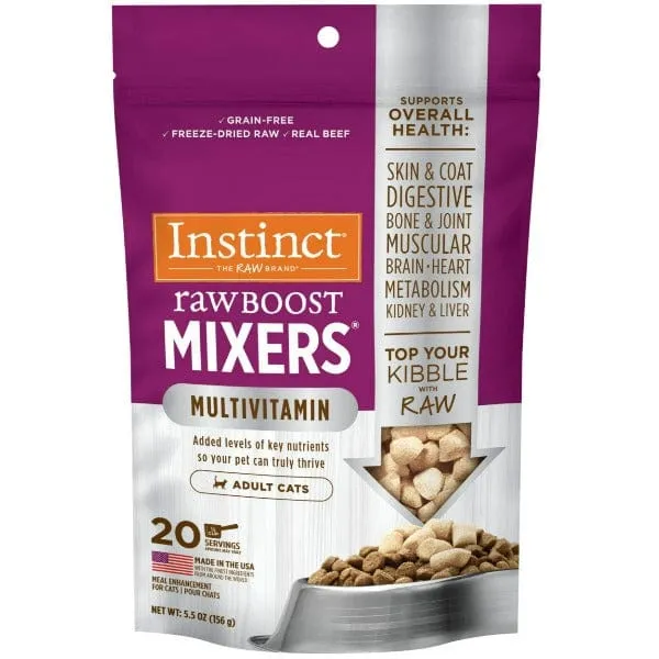 Instinct Raw Boost Mixers Multivitamin for Adult Cats Food Topper, 5.5oz