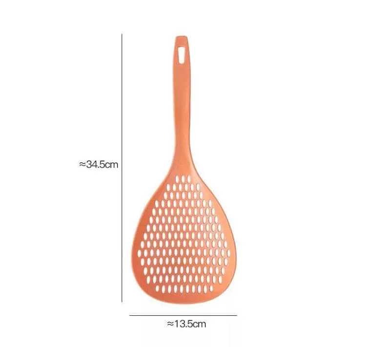 Large Kitchen Spoon Colander, Noodles Dumpling Spoon Skimmer Strainer, Long Handle Anti-Scale Spoon