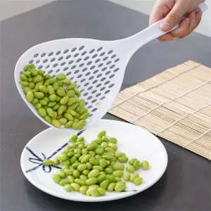 Large Kitchen Spoon Colander, Noodles Dumpling Spoon Skimmer Strainer, Long Handle Anti-Scale Spoon