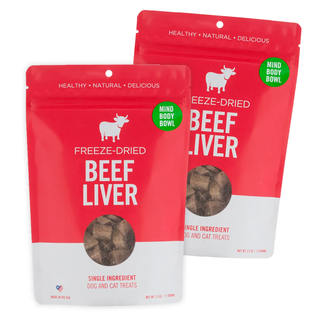 MIND BODY BOWL Freeze-Dried Beef Liver Treats 2-Pack