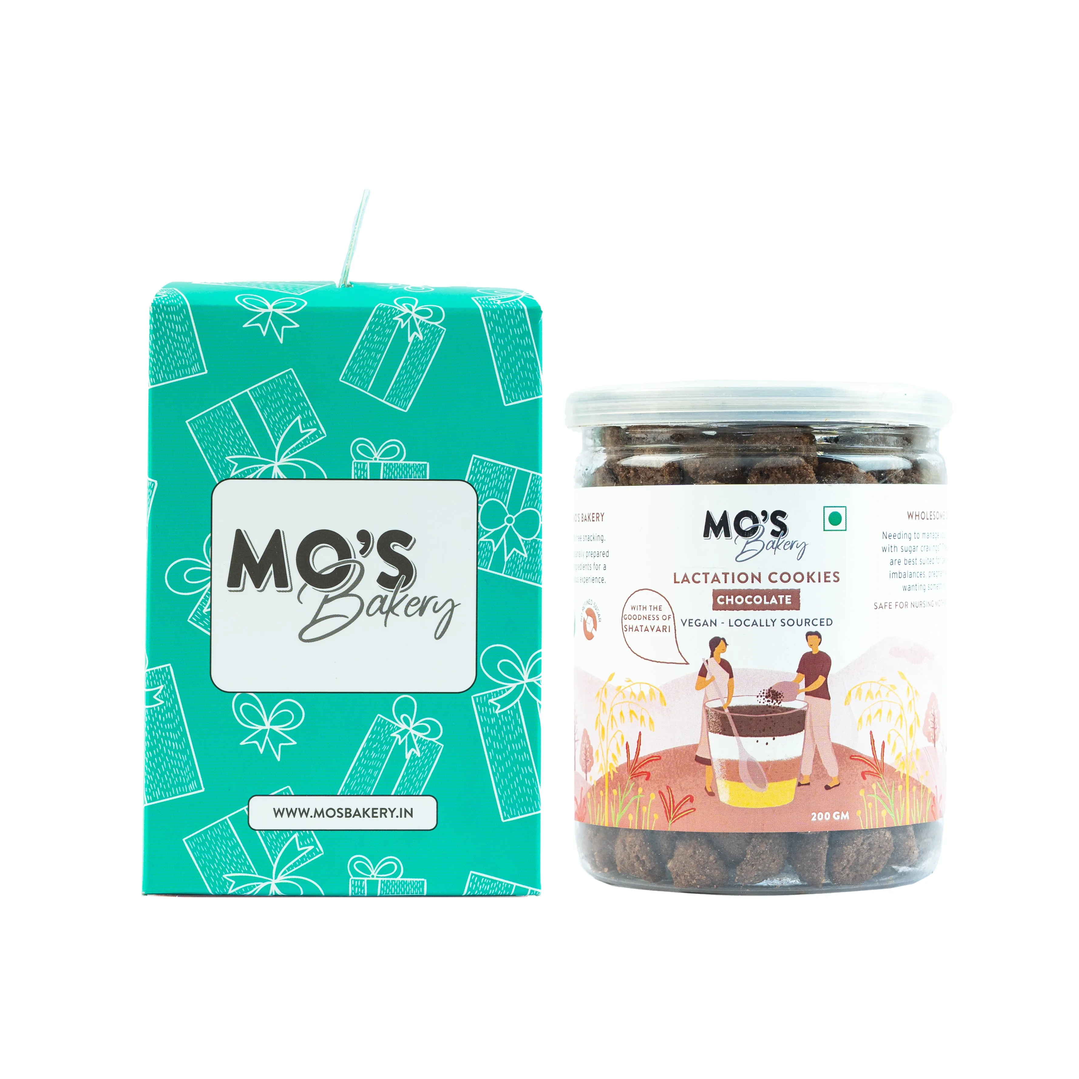 Mo's Bakery Premium Green Gift Box | Lactation Chocolate cookies