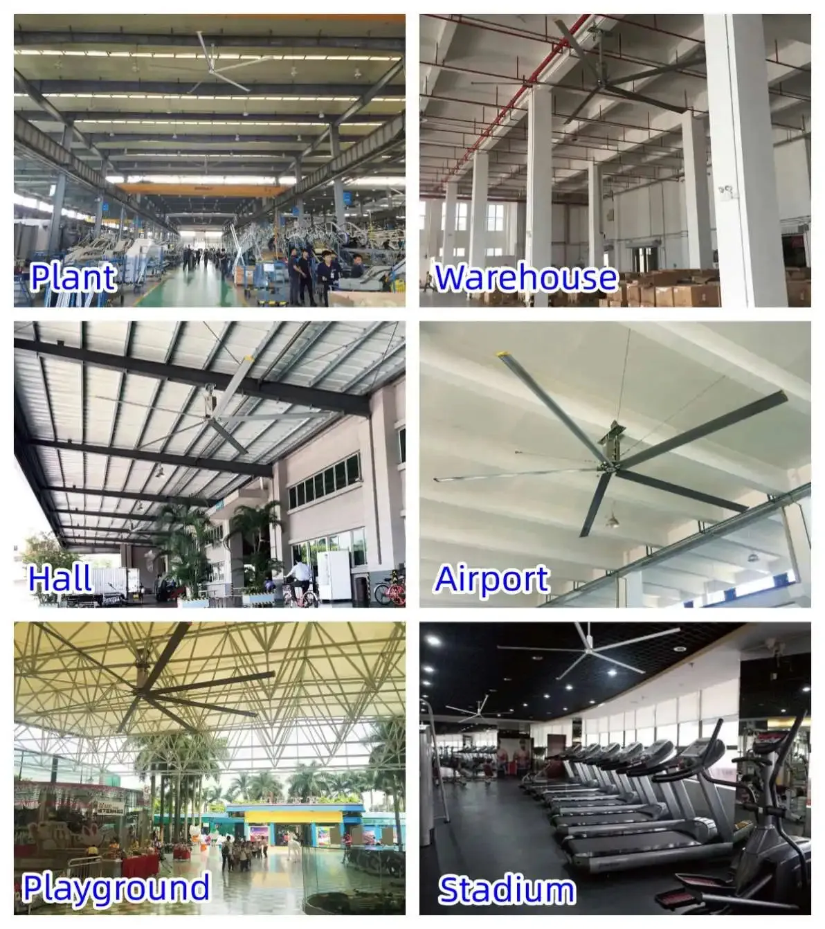 Mpfans High Quality Big Huge Sport Center Large Ceiling Fan Hvls Industrial Fans