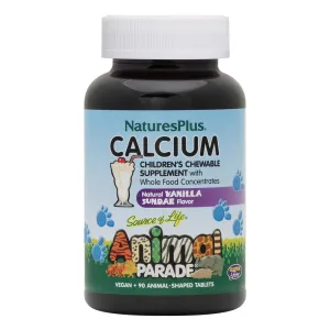 Nature's Plus Animal Parade Calcium Children's 90 Chewable Tablets Vanilla Sundae