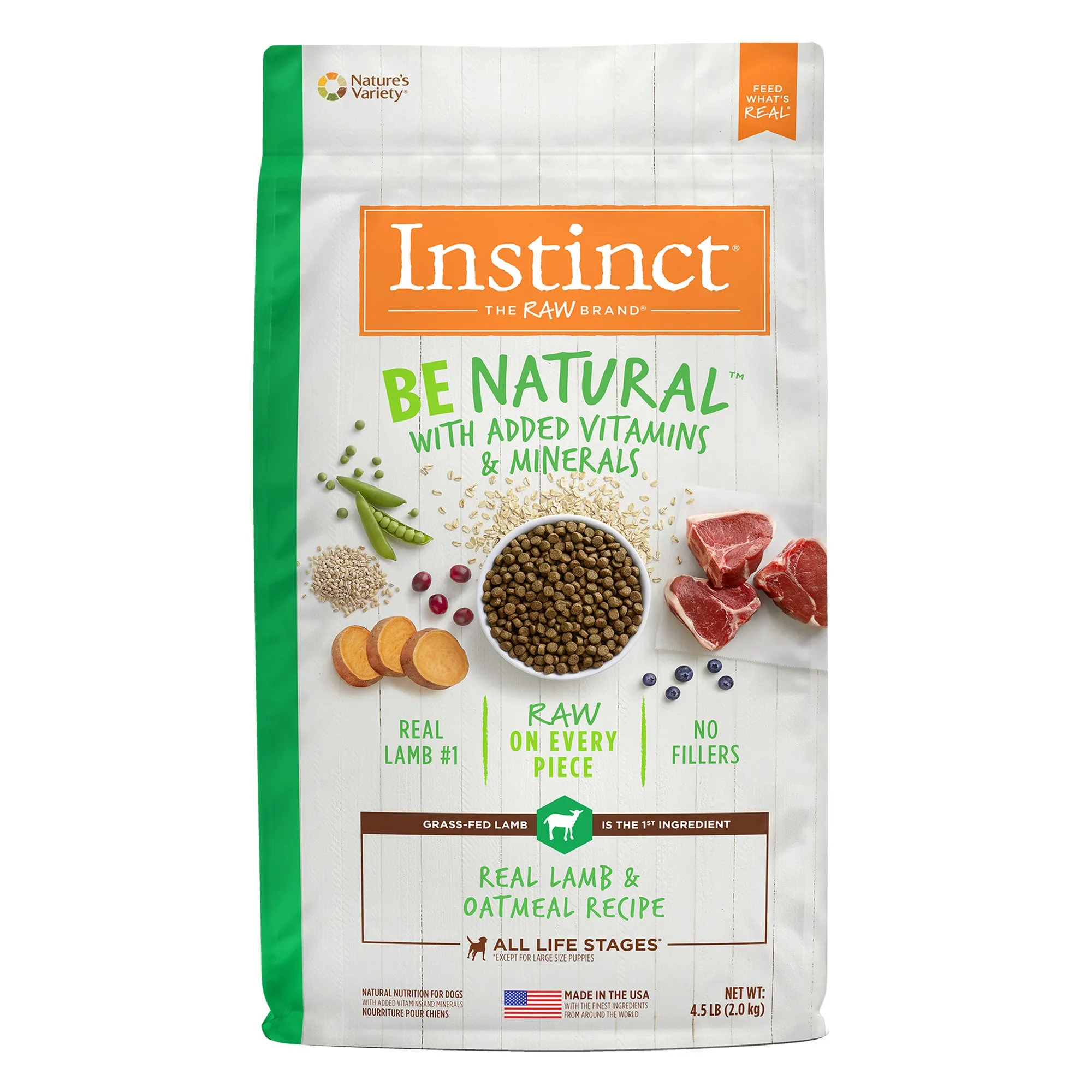 Nature's Variety Instinct Be Natural Lamb & Oatmeal Dry Dog Food