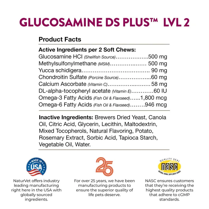 NaturVet Glucosamine DS Plus™ Soft Chews Level 2