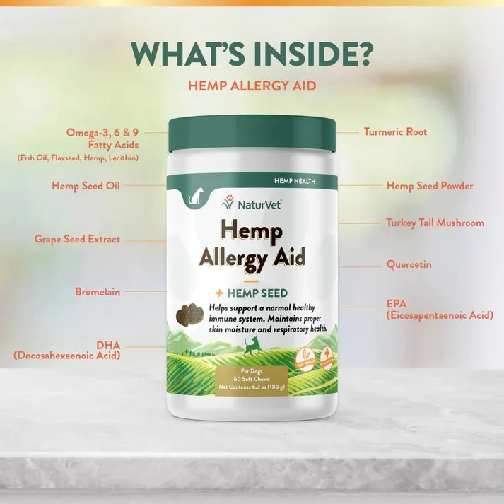 NaturVet Hemp Allergy Aid   Hemp Seed for Dogs