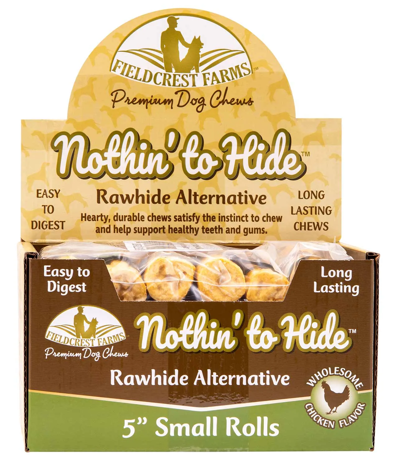 Nothin' to Hide Rawhide Alternative Dog Treats, 5" Roll