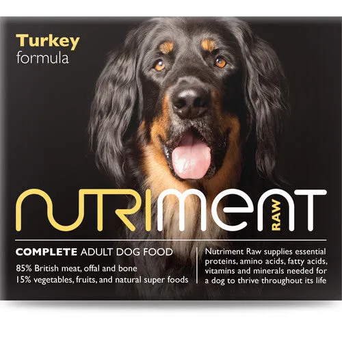 Nutriment Turkey Formula RAW Frozen Adult Dog Food Tub 500g