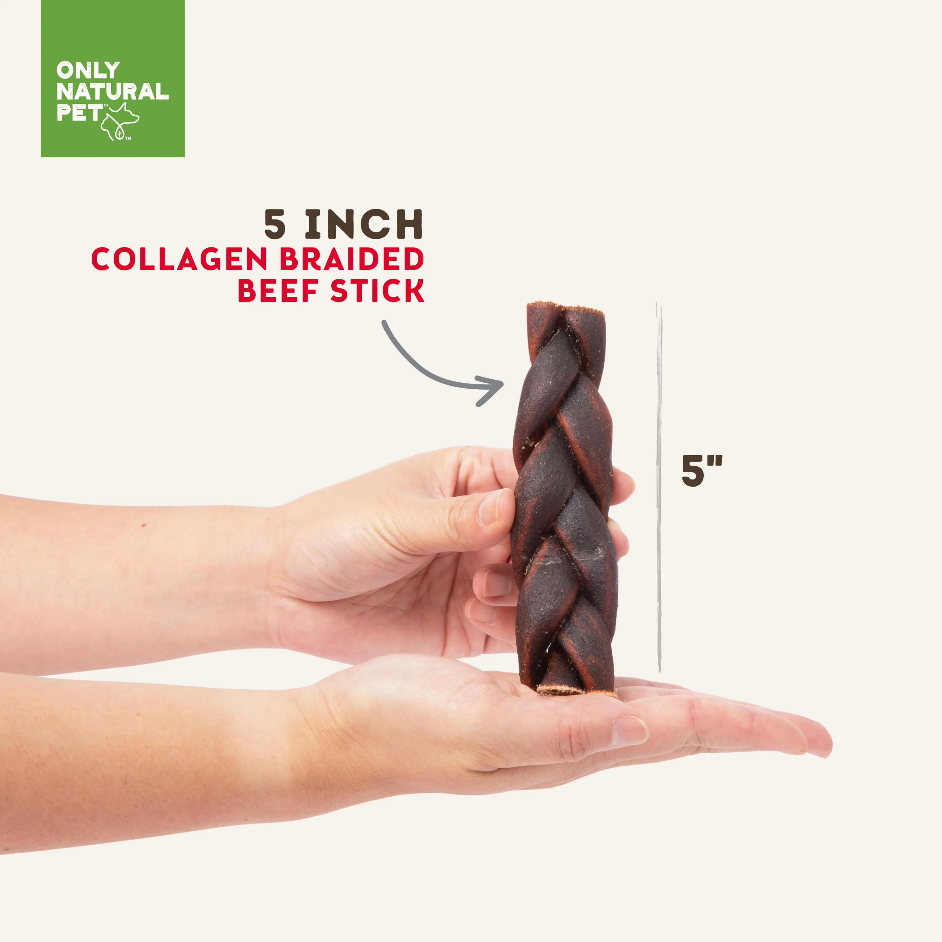 Only Natural Pet Collagen Braided Beef Stick Dog Chew