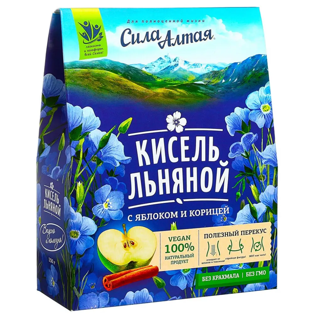 Pack 2 Flax Kissel with Apple & Cinnamon Altai Power 150g x 2