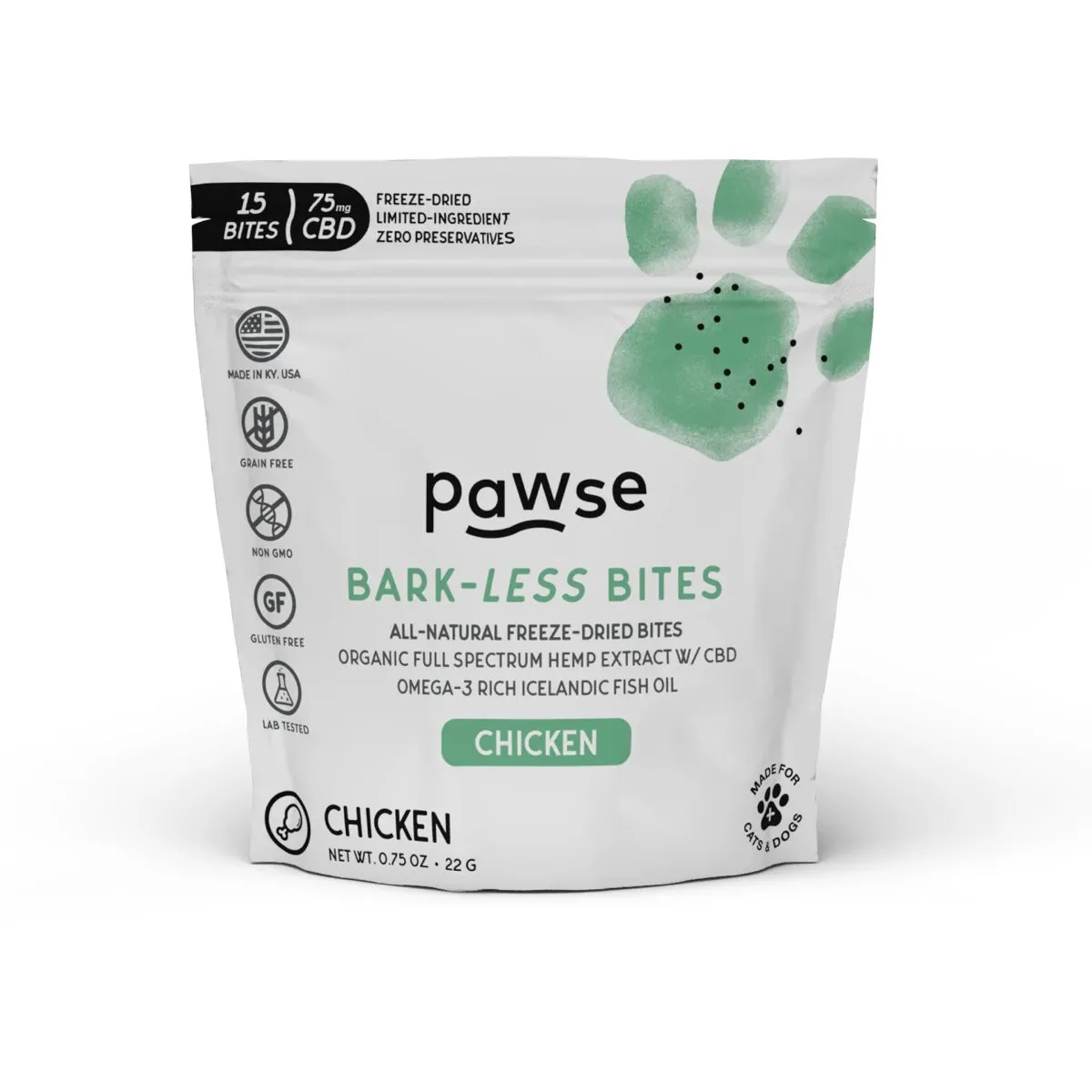 Pawse Bark-less Bites Chicken Treats 1oz