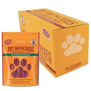 Pet Munchies Natural 100% Duck Fillets Dog Treats Super Value Multi-Pack 8x80g