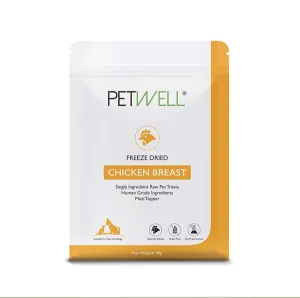 Petwell Dog and Cat Treats Freeze Dried Chicken Breast 80g