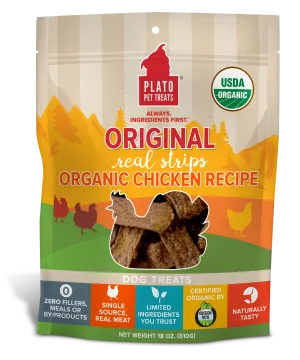 Plato Organic Chicken Strips Dog Treats