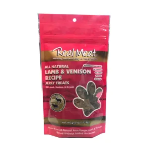 Real Meat All-Natural Lamb & Venison Recipe Jerky Dog Treats 4oz