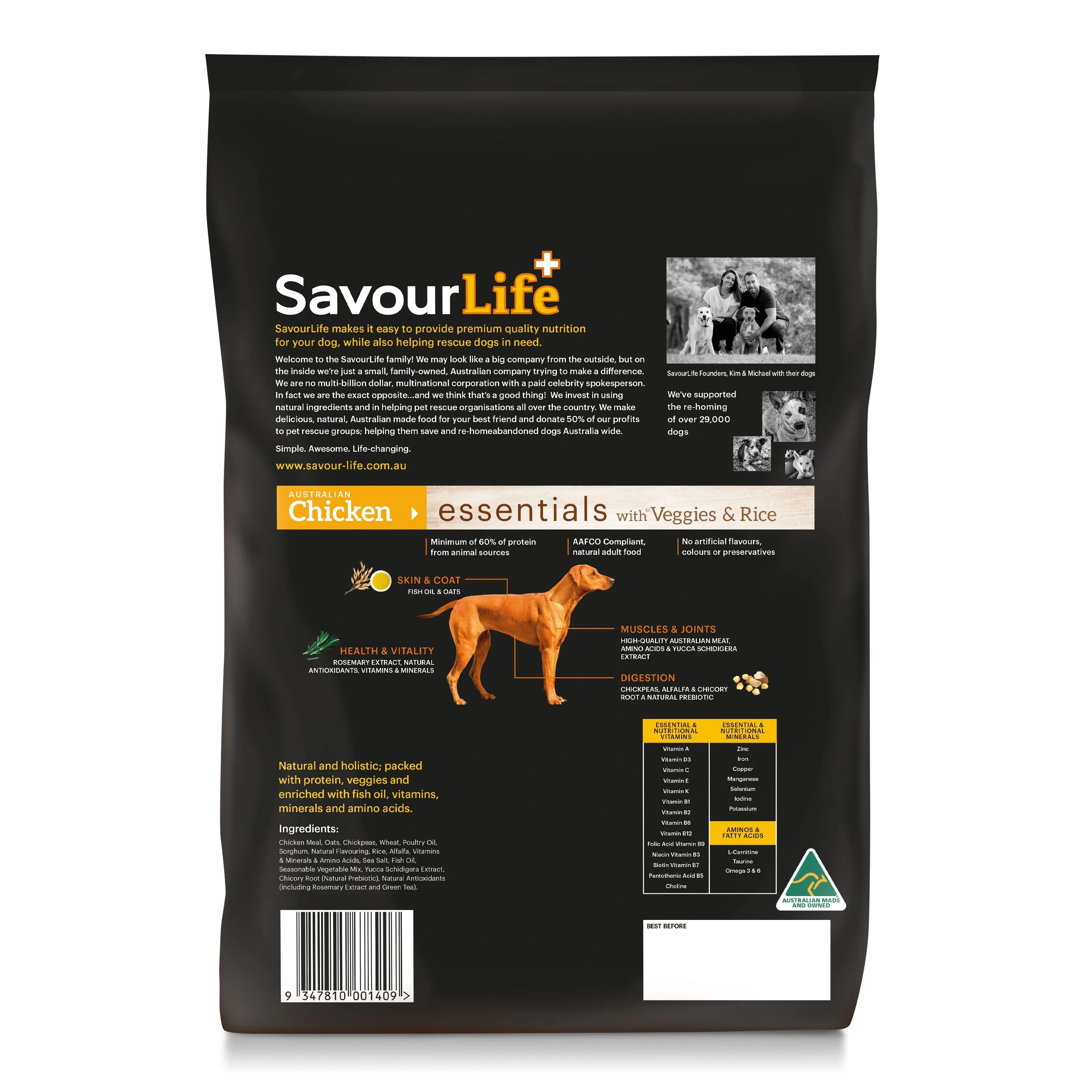 Savourlife Essentials Dry Dog Food Chicken with Veggies & Rice 3kg^^^