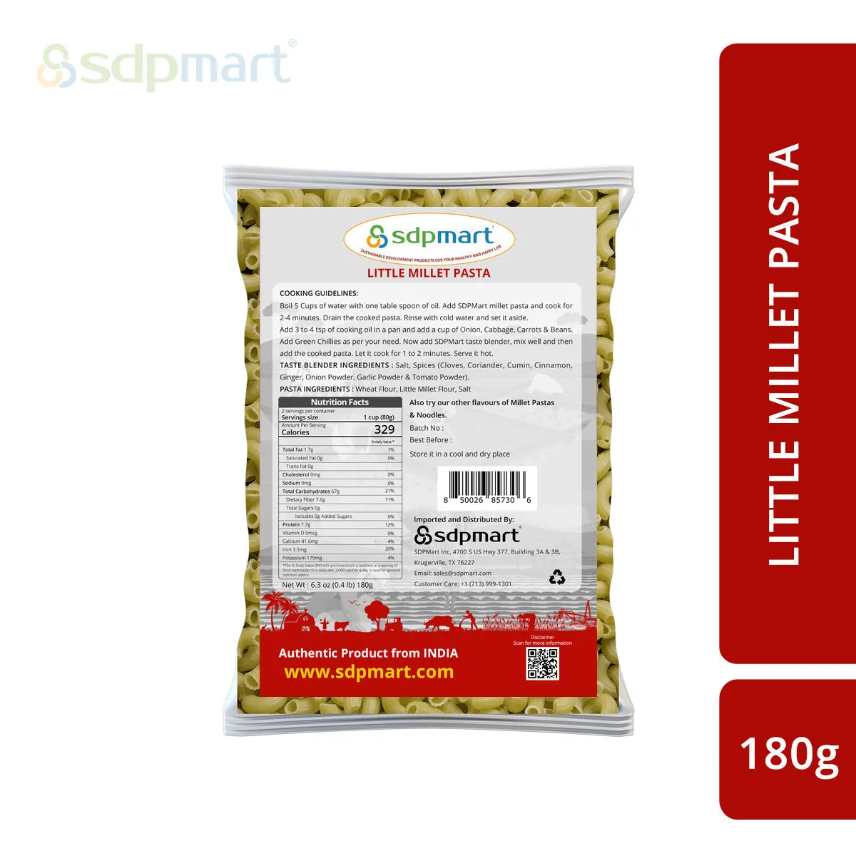 SDPMart Little Millet Pastas 180g