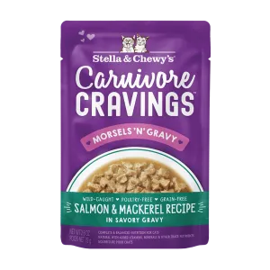 Stella & Chewy's Carnivore Cravings Salmon & Mackeral Morsels in Gravy Recipe Wet Cat Food