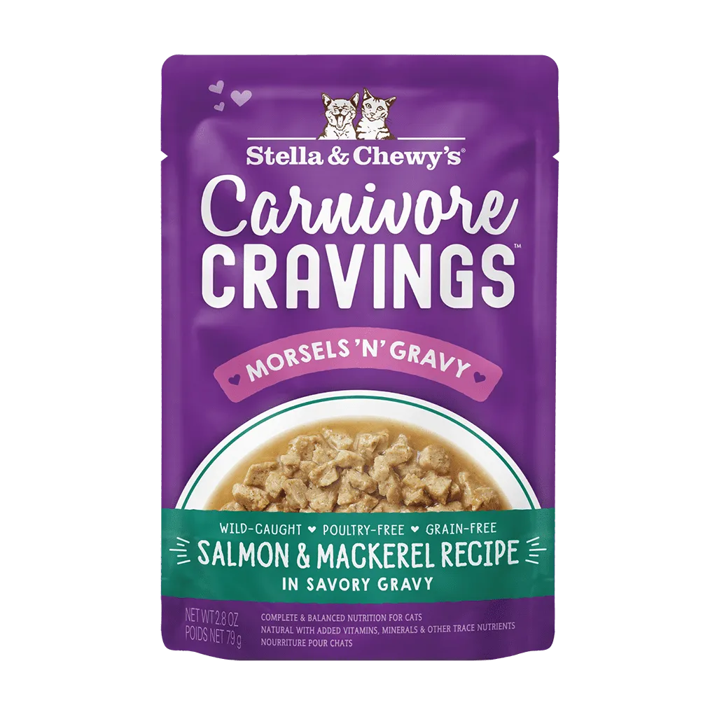 Stella & Chewy's Carnivore Cravings Salmon & Mackeral Morsels in Gravy Recipe Wet Cat Food