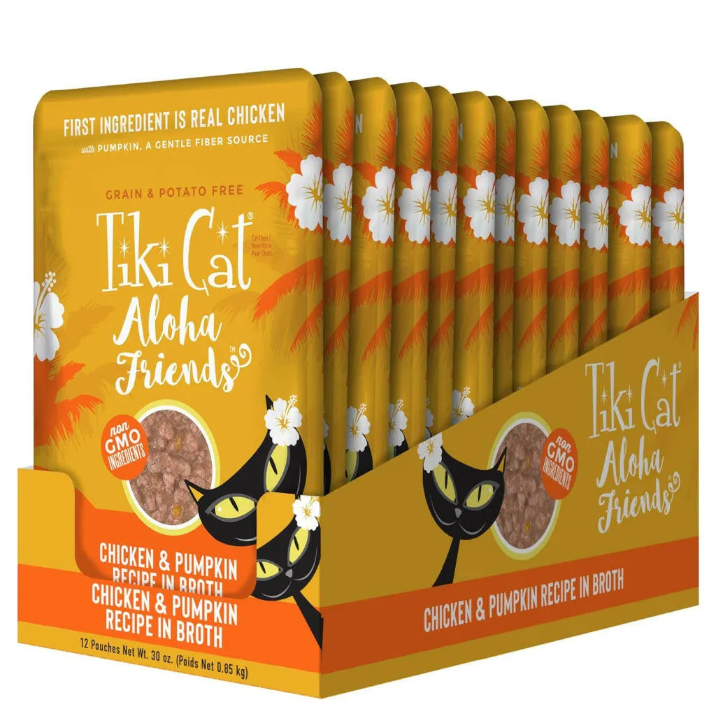 Tiki Cat Aloha Friends Chicken & Pumpkin Wet Food for Cats (2.5 oz x 12 pouches)