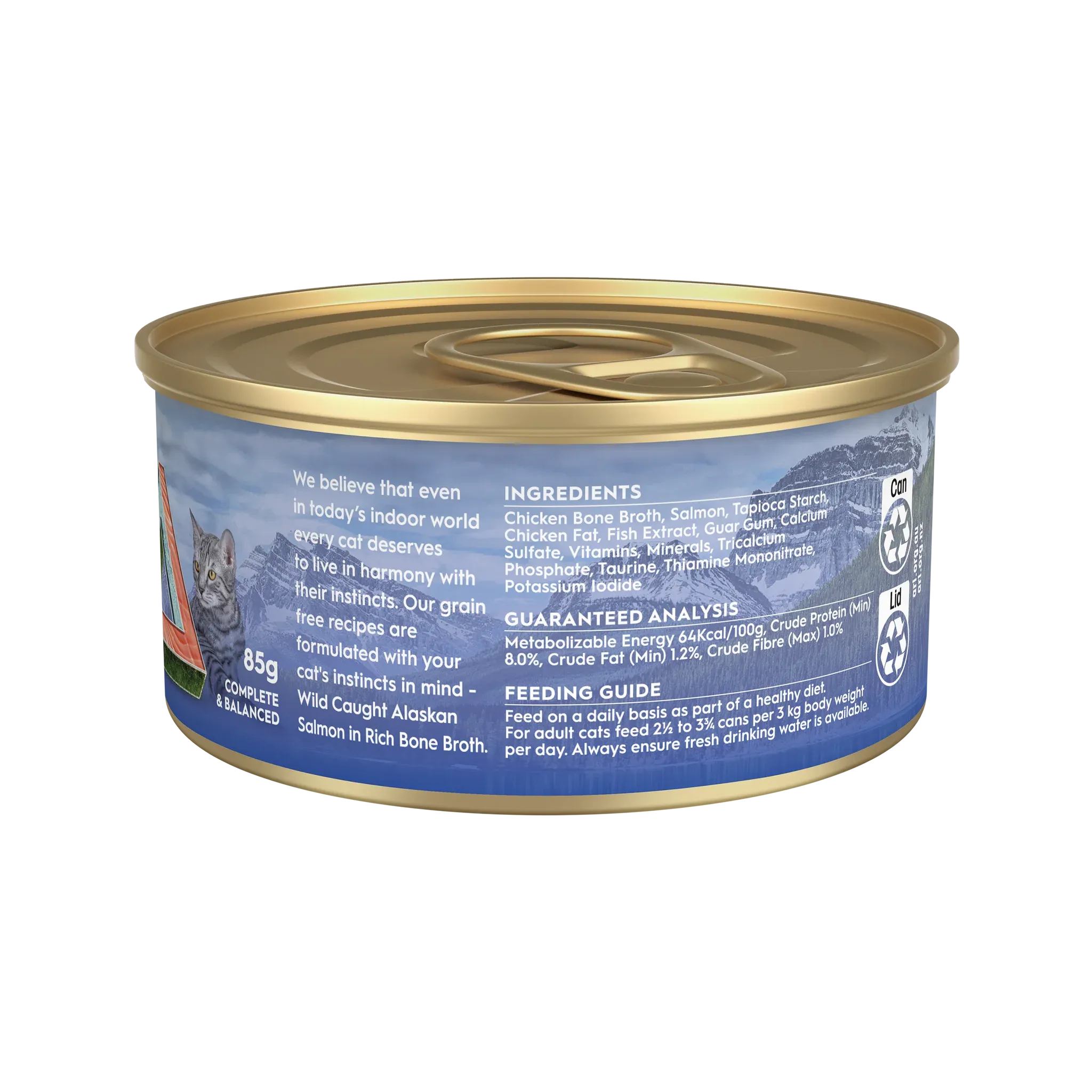 Trilogy Salmon in Bone Broth Adult Cat Wet Food 85g x 24***