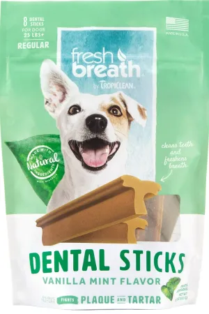 Tropiclean Fresh Breath Dental Sticks - Vanilla Mint