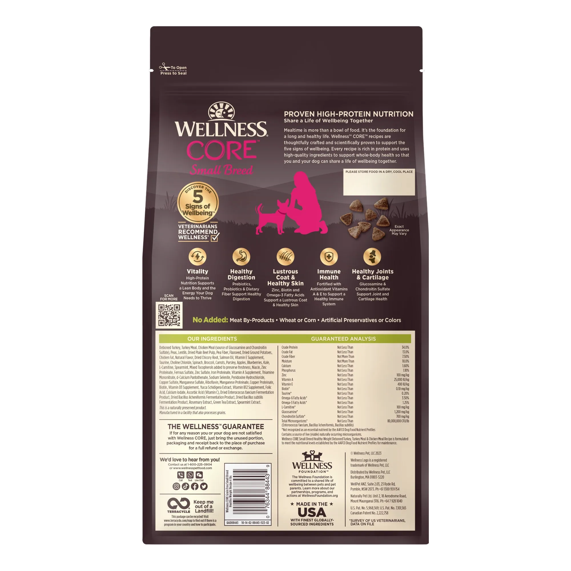 Wellness CORE Small Breed Healthy Weight Grain Free Dry Dog Food (Deboned Turkey, Turkey Meal & Chicken Meal Recipe)