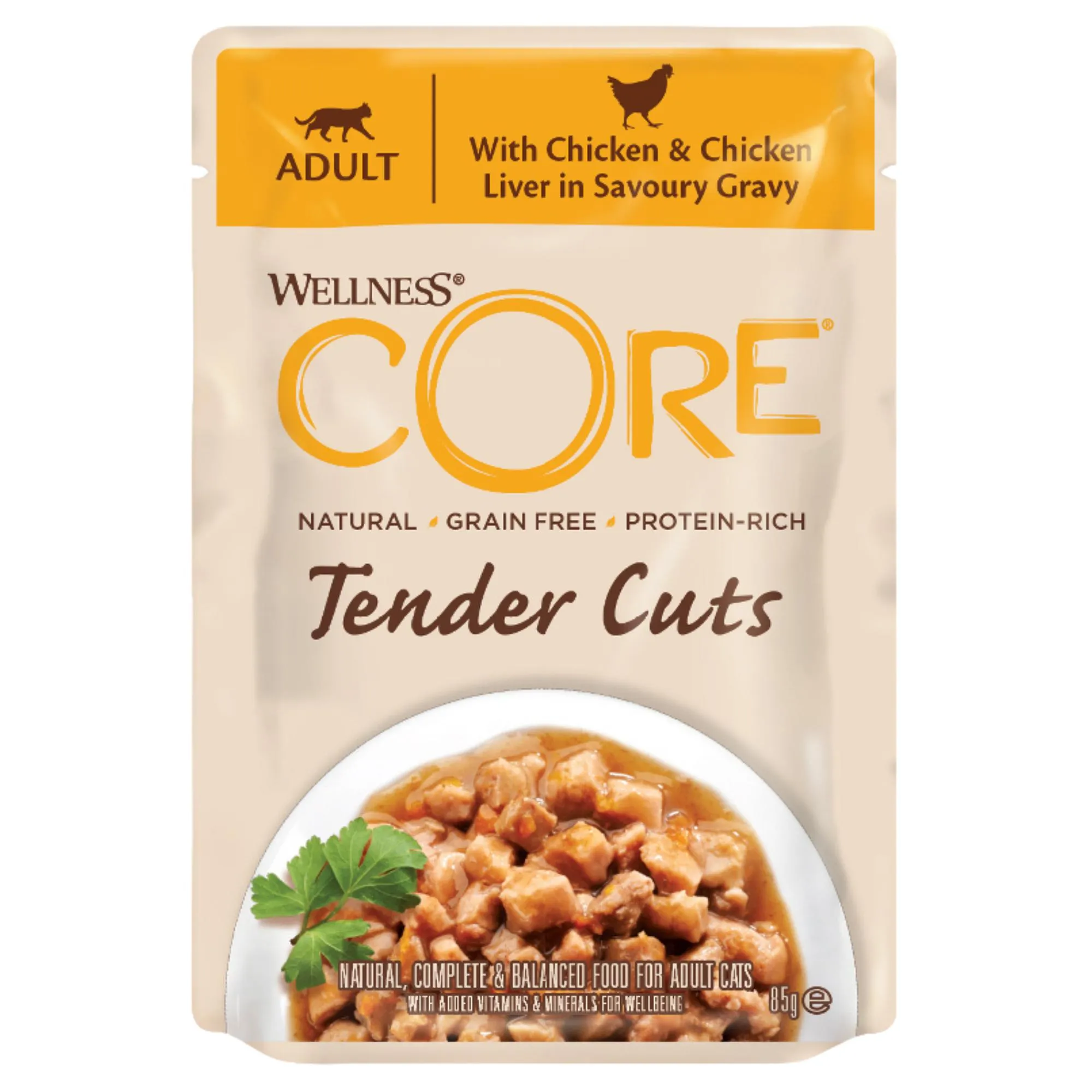 Wellness CORE Tender Cuts with Chicken and Chicken Liver in Gravy Wet Cat Food 85g